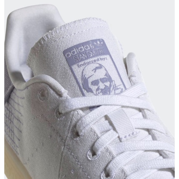 Adidas Stan Smith PrimeBlue Shoes Cloud White/Dust Purple NIB SZ 9.5 - Picture 6 of 15